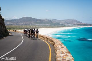 The Dimension Data riders head out for a spin
