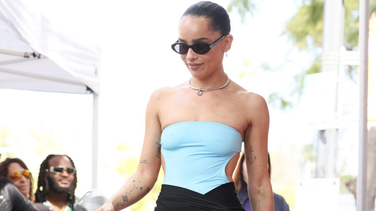 Zoë Kravitz Turns a Cutout Saint Laurent Swimsuit Into Red Carpet Top - Vimarsana News