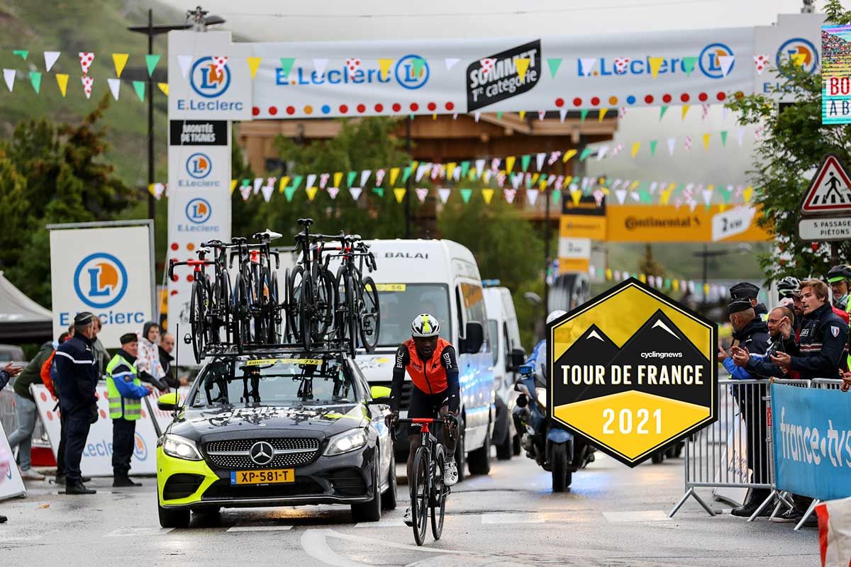 Nic Dlamini finishes stage 9 of the 2021 Tour de France