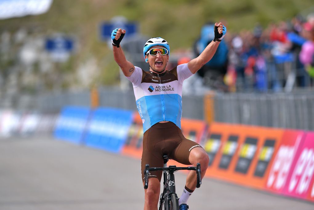 Nans Peters solos to the win during stage 17 at the Giro d'Italia