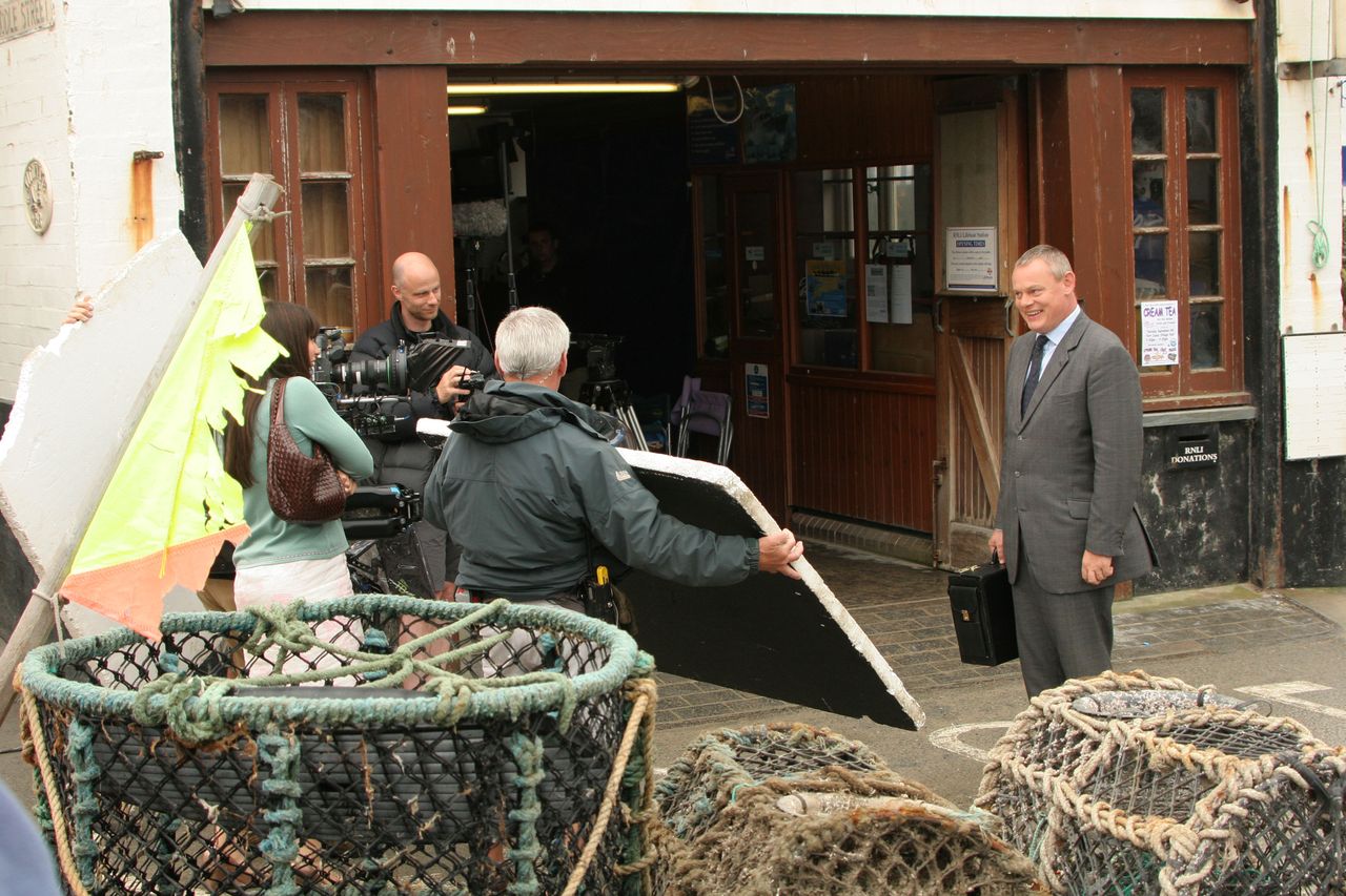 Martin Clunes on the set of Doc Martin in 2006