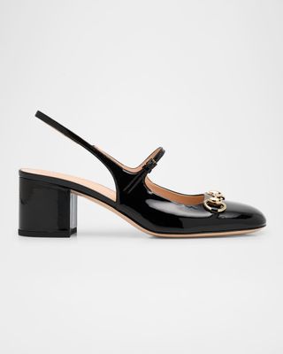 Lady Patent Bit Slingback Pumps