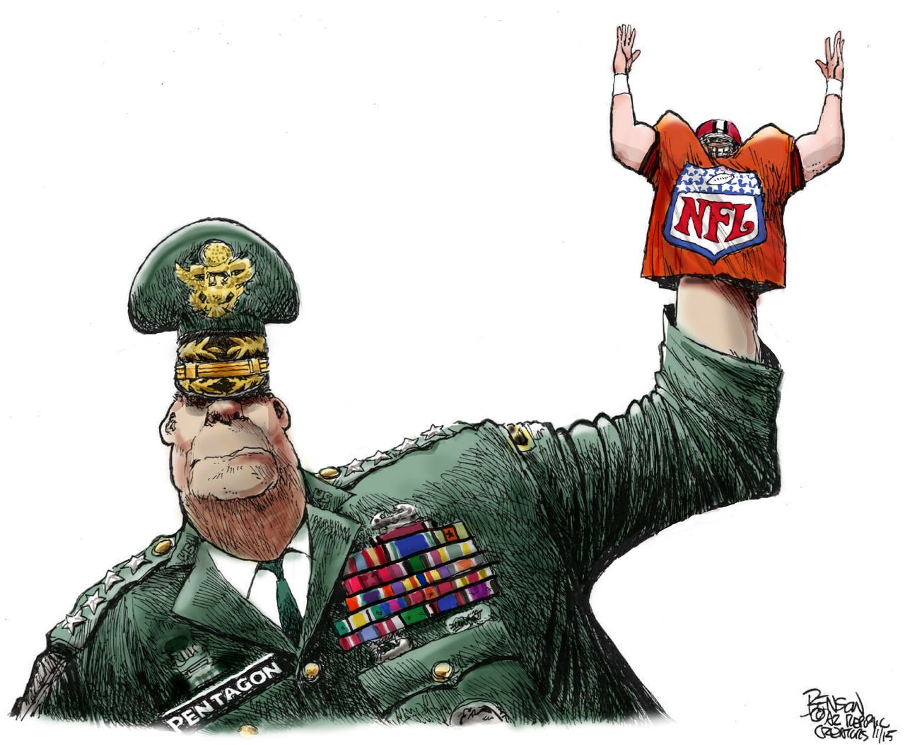 Editorial cartoon NFL Sports U.S.