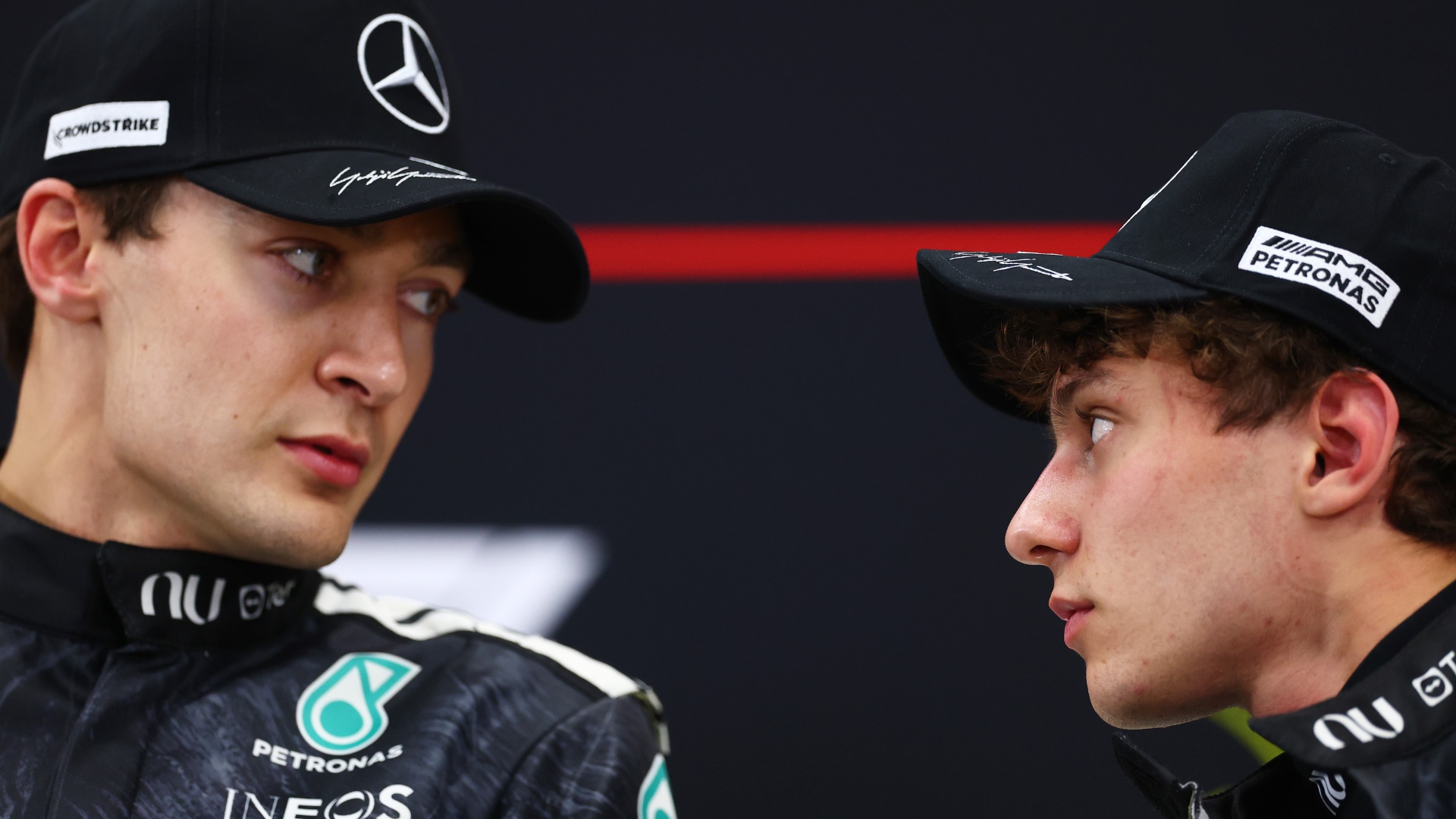 Mercedes duo Kimi Antonelli and George Russell facing off at the 2026 Japanese Grand Prix