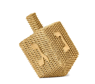 Gold basket weave dreidel.