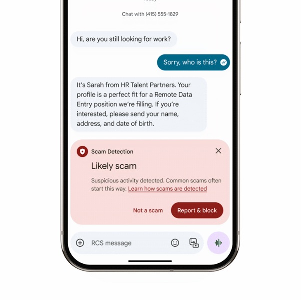 Google's Scam Detection for text messages and calls arrives on the Galaxy S26 series.
