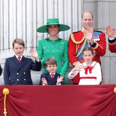 The royal family waves from the balcony of Buckingham Palace on Trooping the Colour 2023