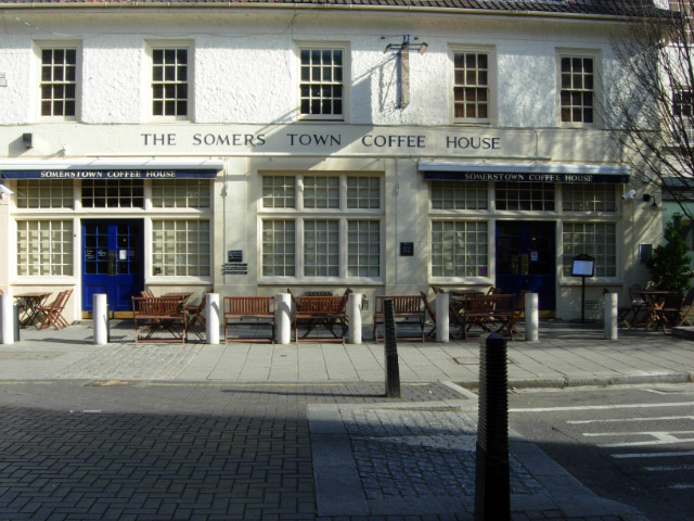 The Somers Town Coffee House This grade II listed pub on Chalton Street is said to have originally been a meeting place for Huguenot intellectuals who came to socialise and drink coffee