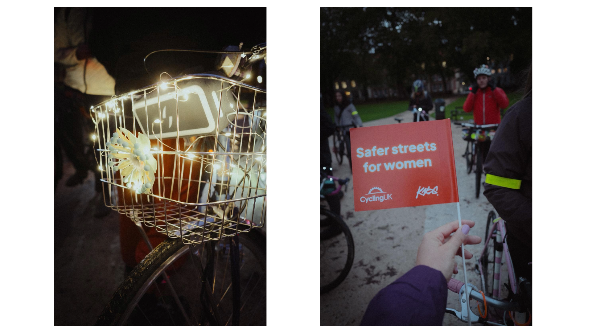 A basket lit up and a sign