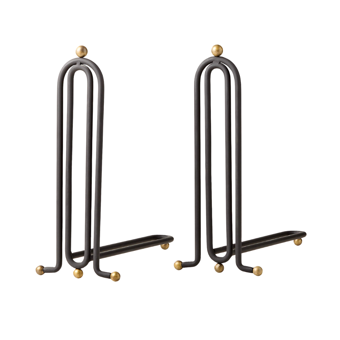 CB2, Cassandre Black and Gold Andirons