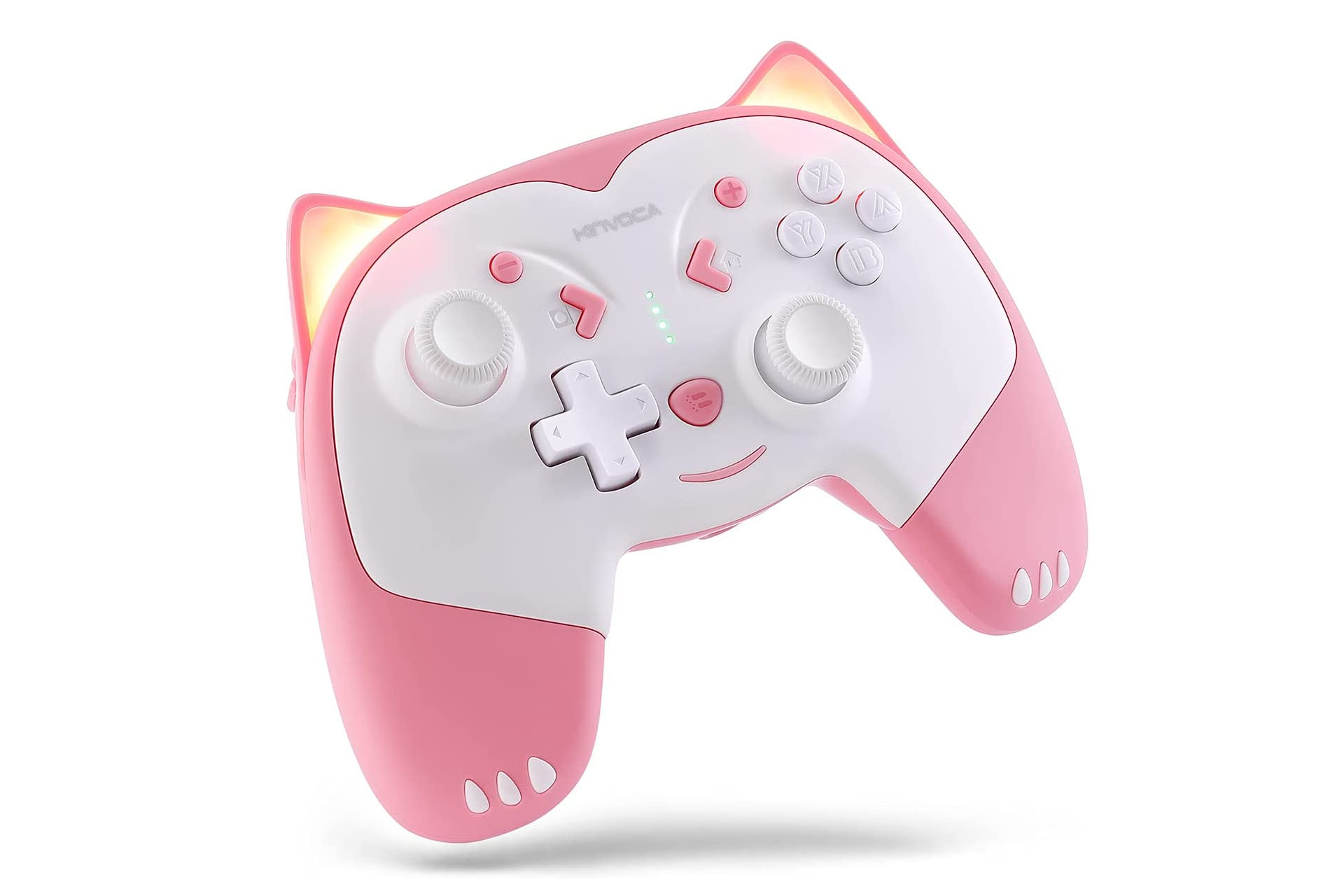 A product shot of the KINVOCA pink wireless controller on a white background