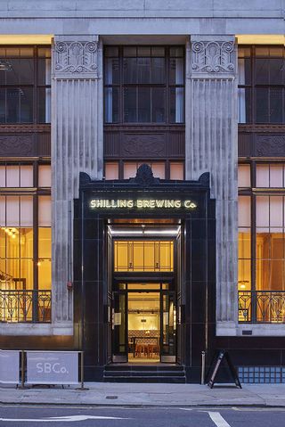 Exterior entry of the Shilling Brewing Company, Glasgow, UK