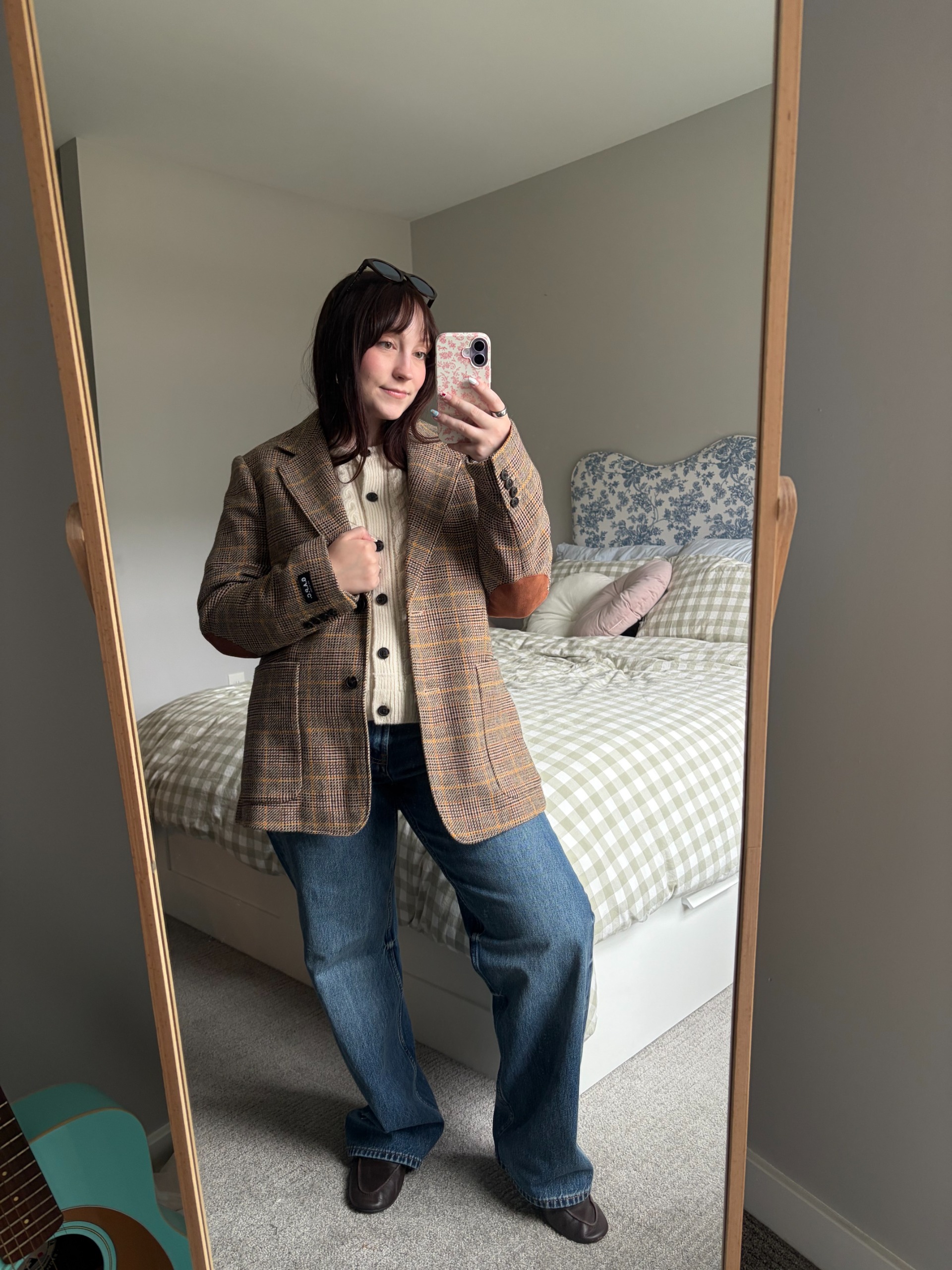 Meguire Hennes wearing the Gap x A.P.C fashion collaboration for fall
