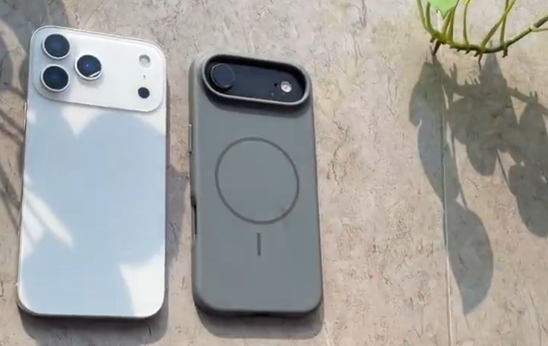 iphone 17 air in a case next to iphone 17 pro max