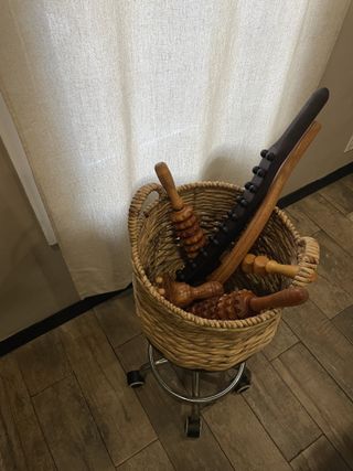 a photo of wood therapy tools for a lymphatic drainage massage at The Body Lab Studio in NYC