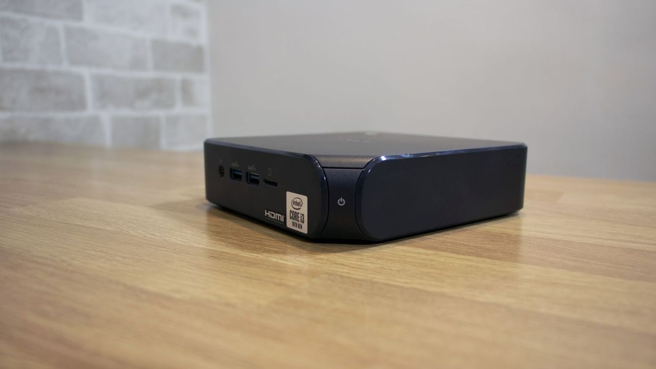 A photograph of the Asus Chromebox 4 from the side