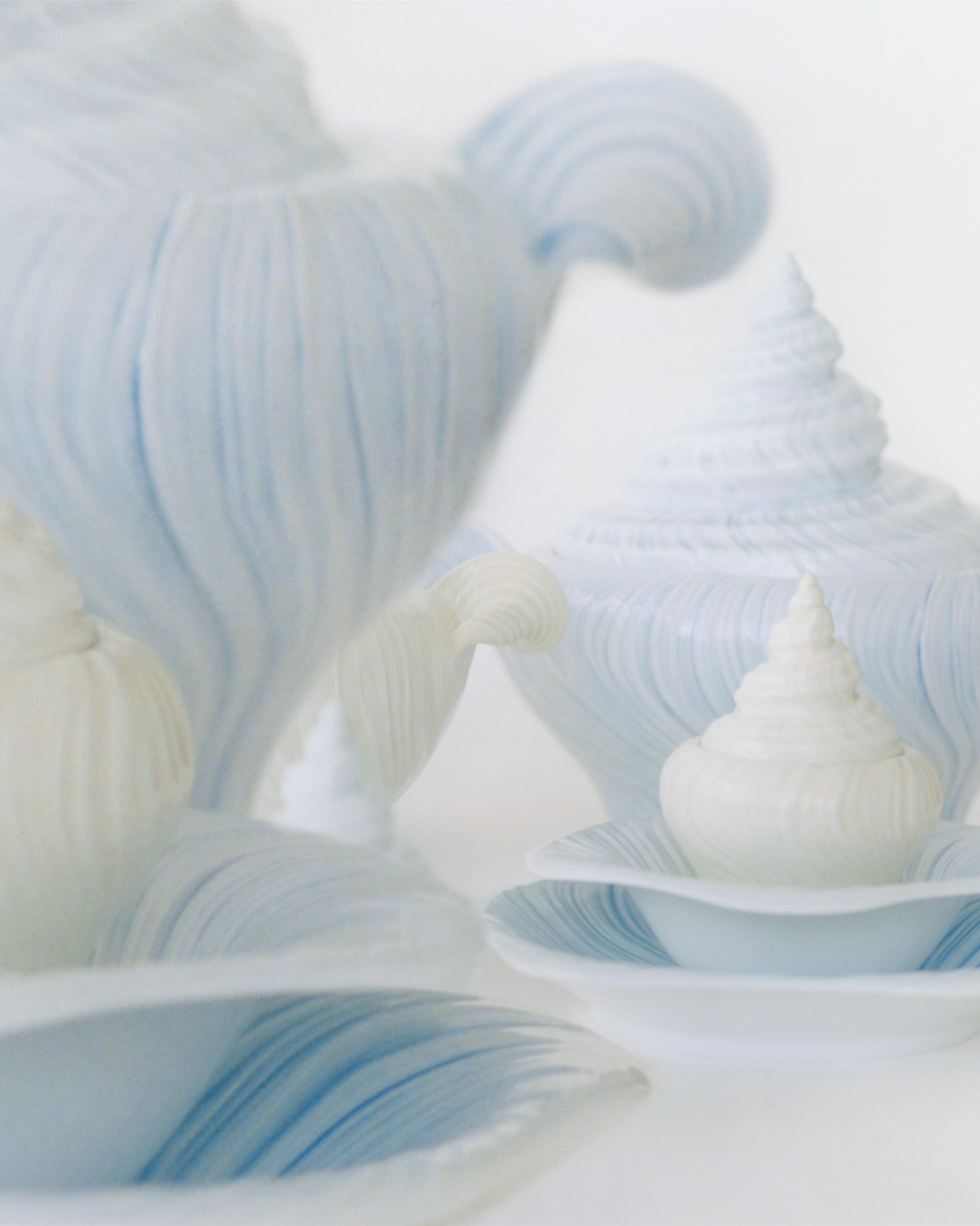 Shell-shaped porcelain vessels