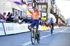 Dutch Marianne Vos wins ahead of Belgian Lotte Kopecky in the women elite race at the UCI World Gravel Championships, Saturday 05 October 2024, in Leuven.