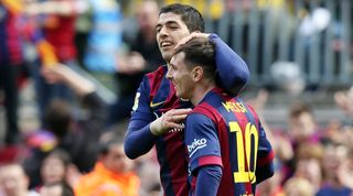 Luis Suarez and Lionel Messi of Barcelona, March 2015