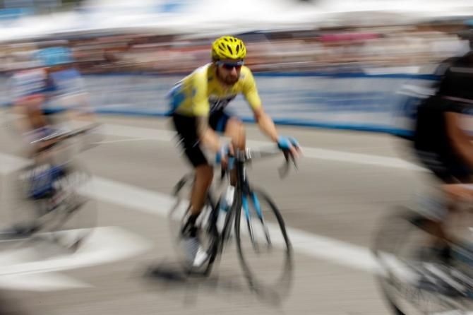 Cool, calm, collected: Wiggins in the leader's jersey at California