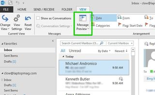 How To Turn Off Message Preview In Outlook 2013 Step 2