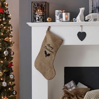 Wilko industrial hessian stocking Christmas decoration