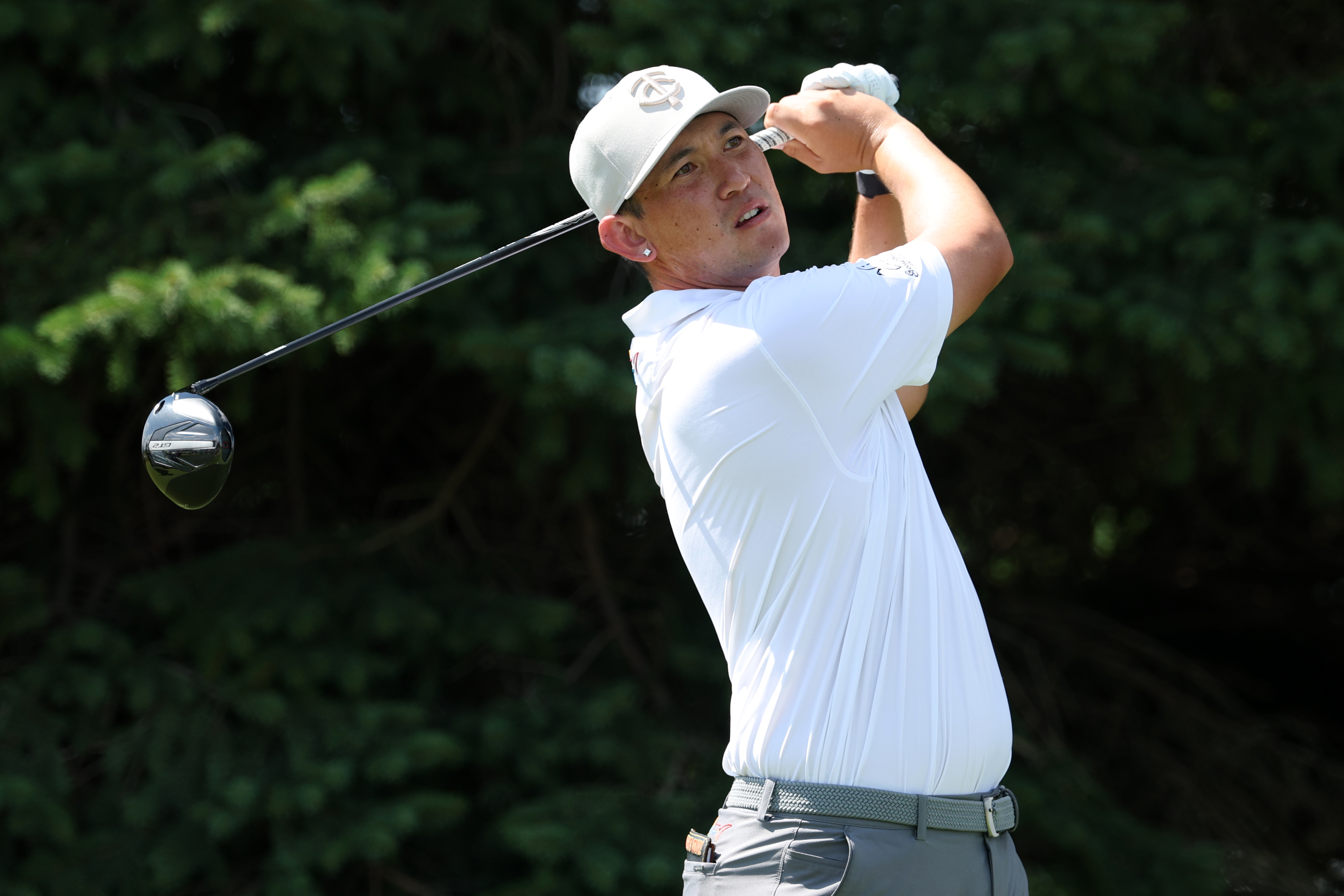 Rico Hoey hits a driver off the tee