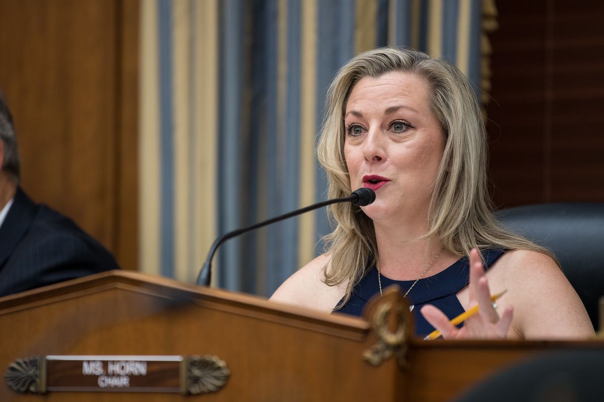 Kendra Horn (D-Okla.), chair of the House Subcommittee on Space and Aeronautics, speaks during a hearing at the Rayburn House Office Building in Washington, on July 10, 2019. 