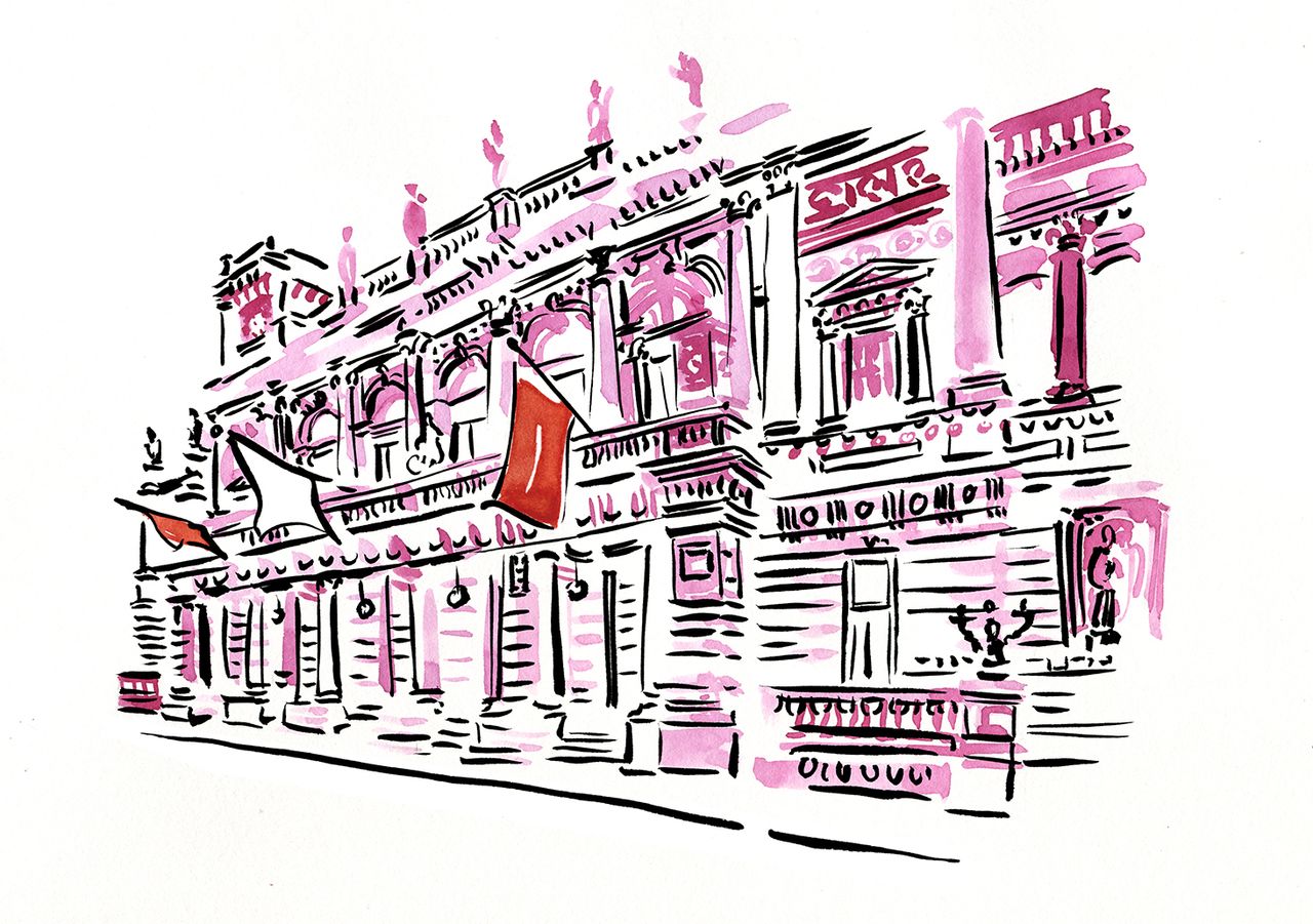 Illustration of Royal Academy of the Arts, London, UK