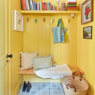 yellow painted bootroom