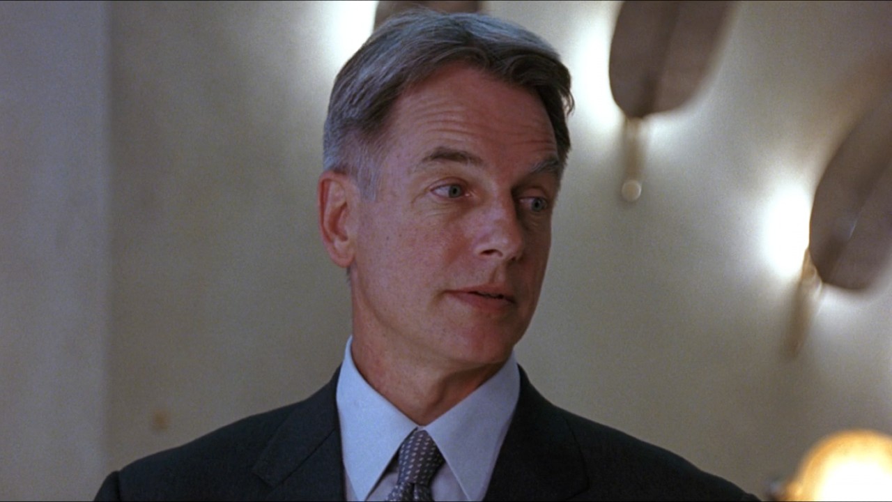 Mark Harmon in Freaky Friday looking to his right.