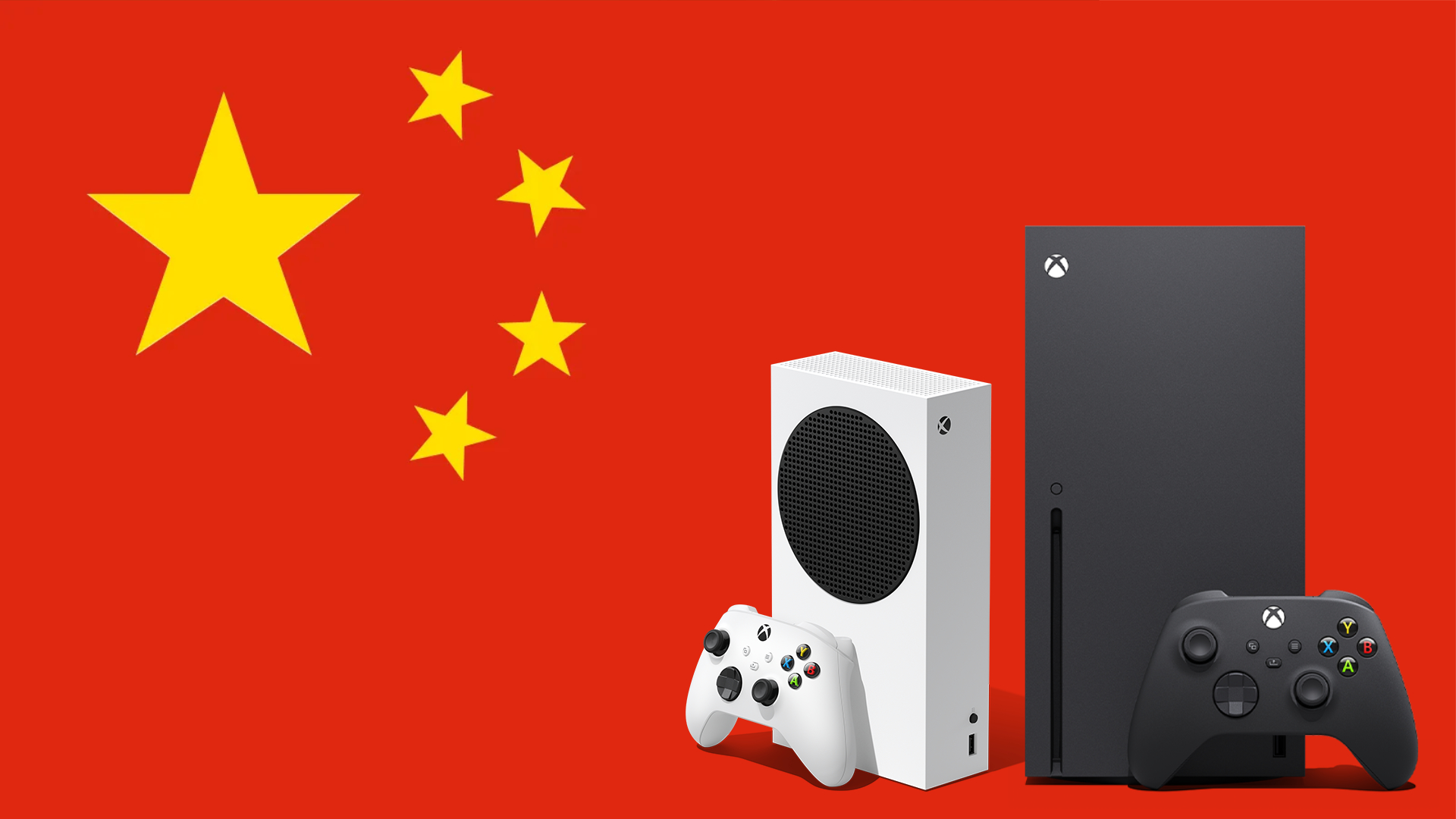 Xbox Series S and X with the Chinese flag