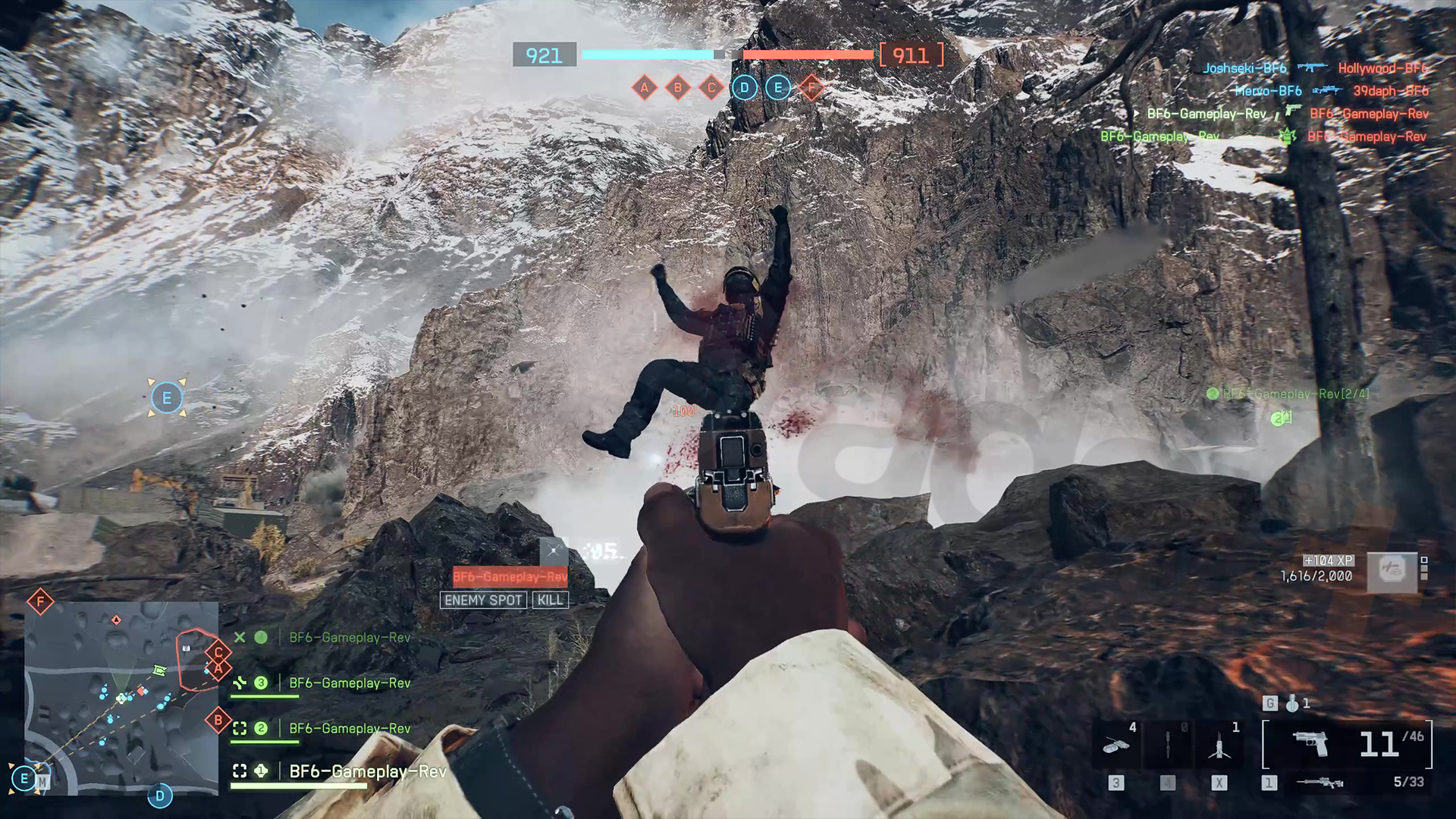 A player gets a pistol kill with the Battlefield 6 Recon build