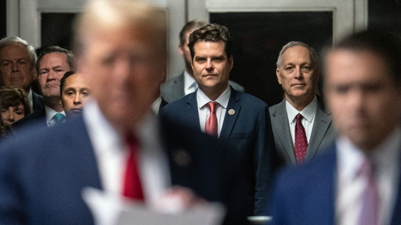 Matt Gaetz arrives at New York City court on May 16, 2024, for former U.S. President Donald Trump&#039;s trial. 