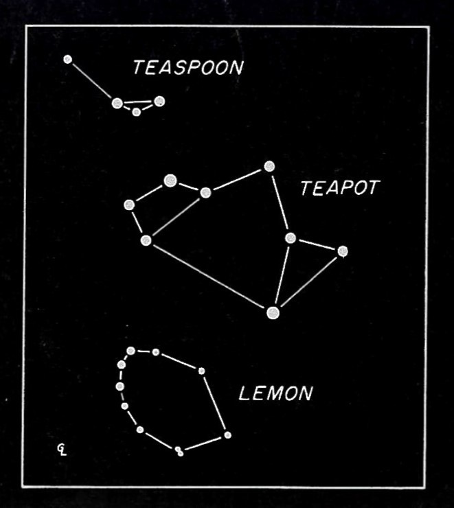 a group of stars in the night sky shaped like a teapot