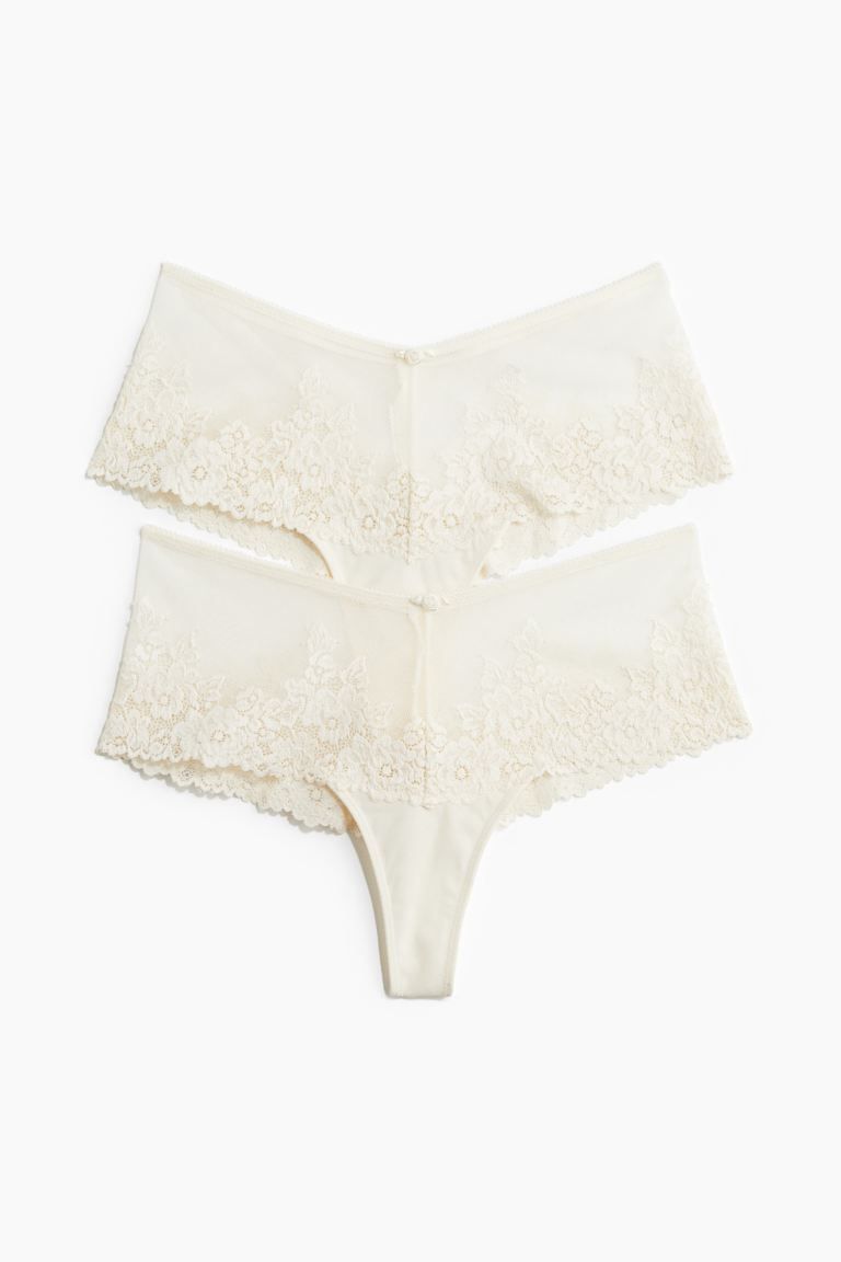 2-Pack Lace Hipster Thong Briefs