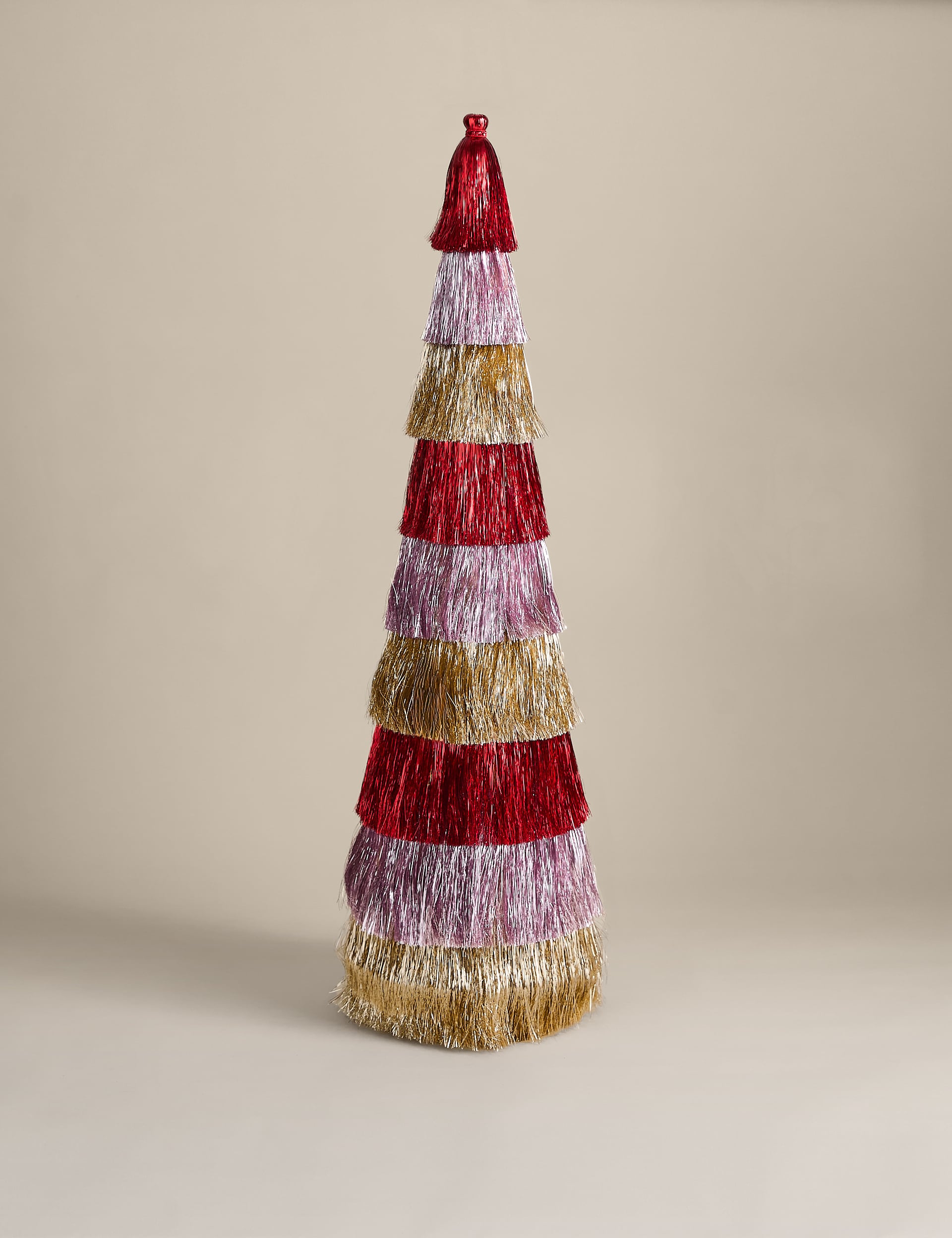3ft Striped Tinsel Tree Room Decoration