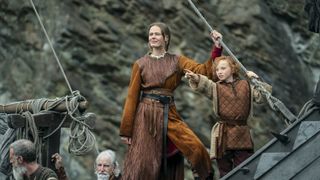 Frida Gustavsson and Luke Harmon in Vikings: Valhalla