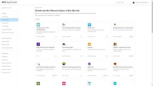 Wix's App Market