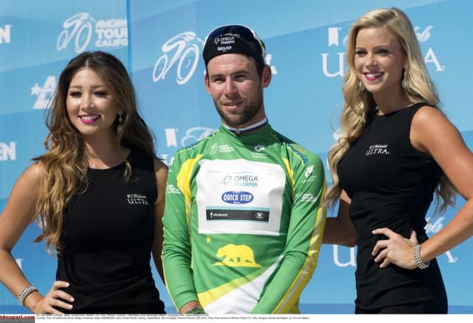 Mark Cavendish (Omega Pharma-Quick Step) in the green jersey