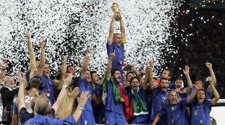Italy's players celebrate after winning the World Cup in 2006.