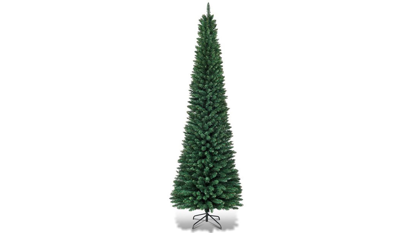 Costway 5Ft6Ft7Ft9Ft PVC Artificial Pencil Christmas Tree Slim Green