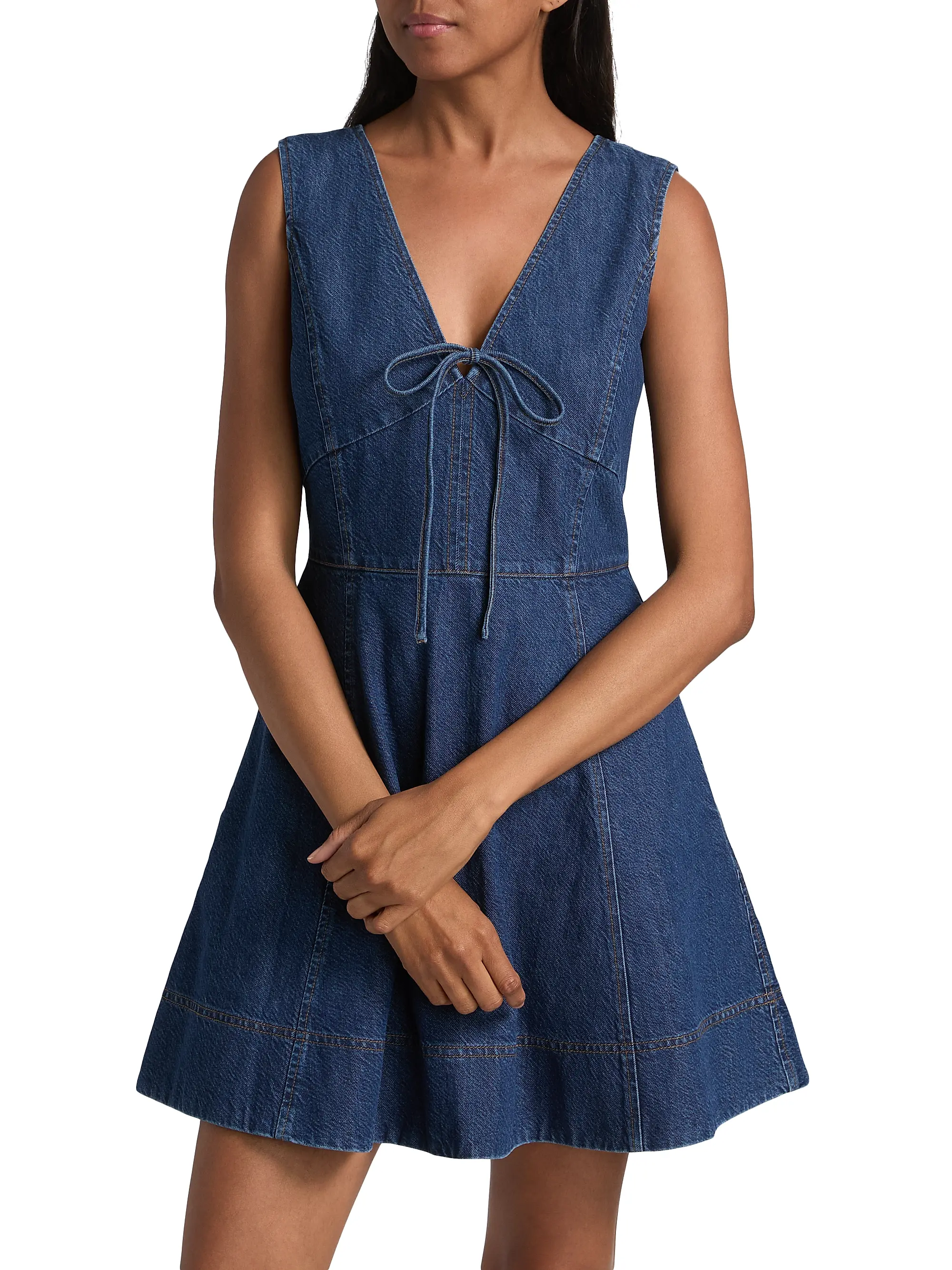 Nova Denim Fit-And-Flare Minidress