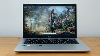 best 15-inch laptop Acer Aspire 5 on a wooden table