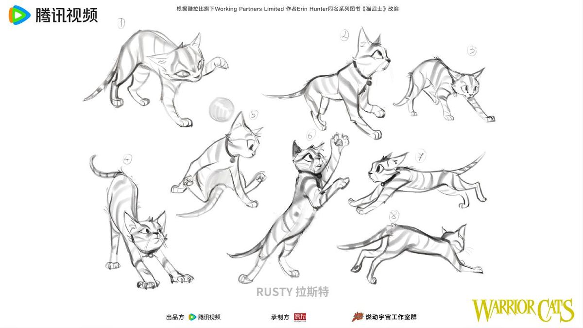 Concept art of cats for an animated film