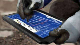 A whitepaper from CDW and Samsung on rugged devices, with image of workman using a rugged tablet