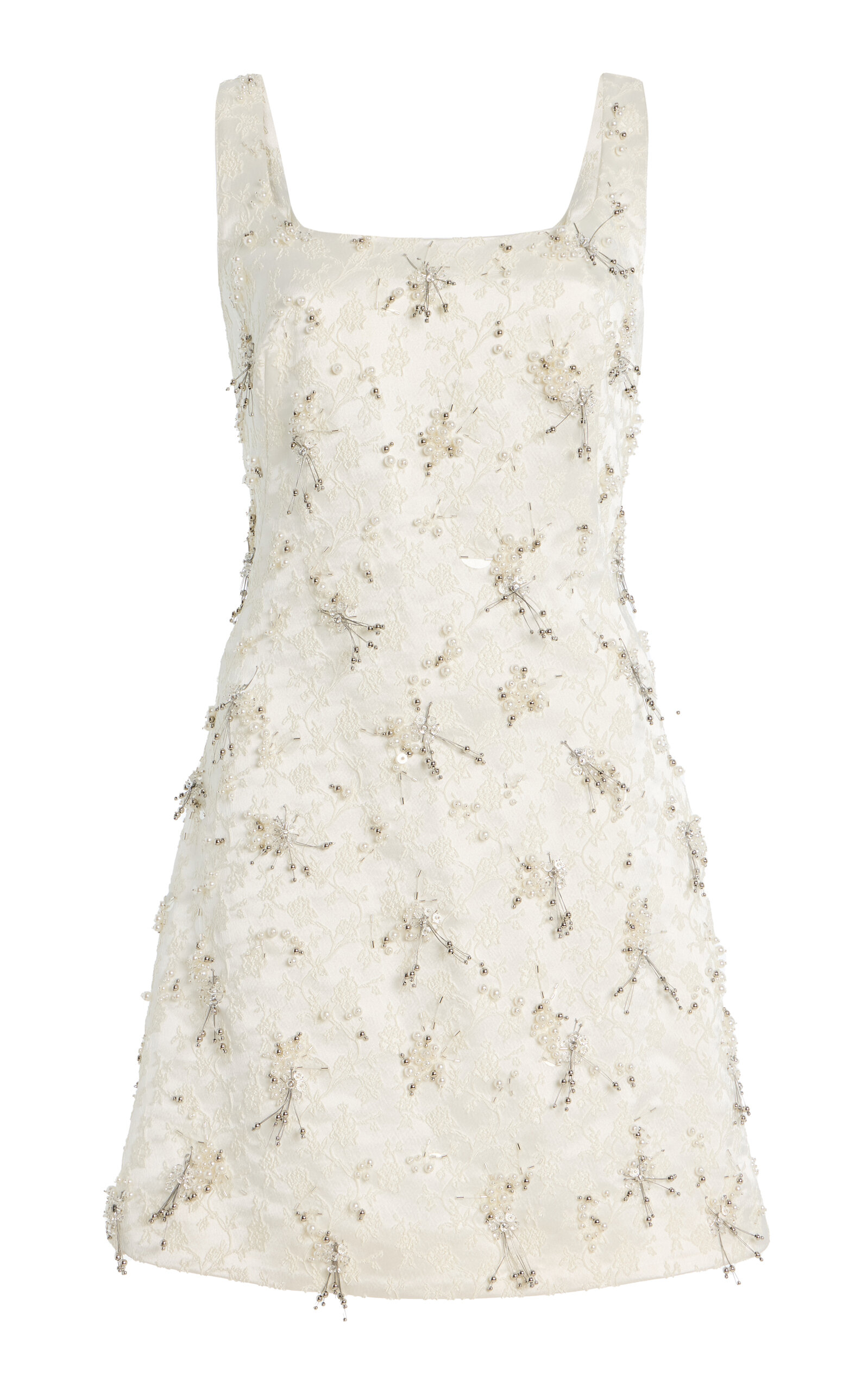 Viva Embellished Floral-Embroidered Satin Mini Dress