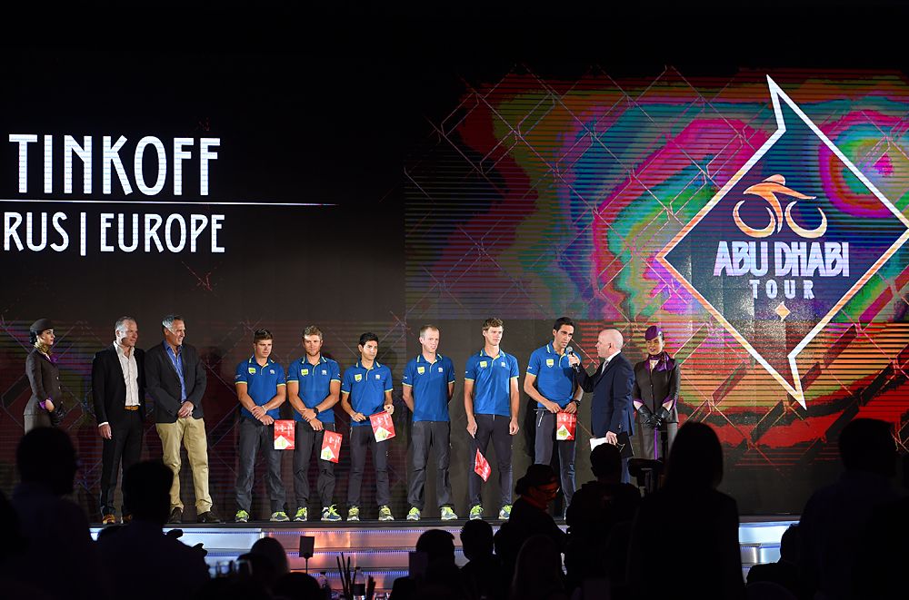 2016 UCI Gala in Abu Dhabi - Tinkoff on stage