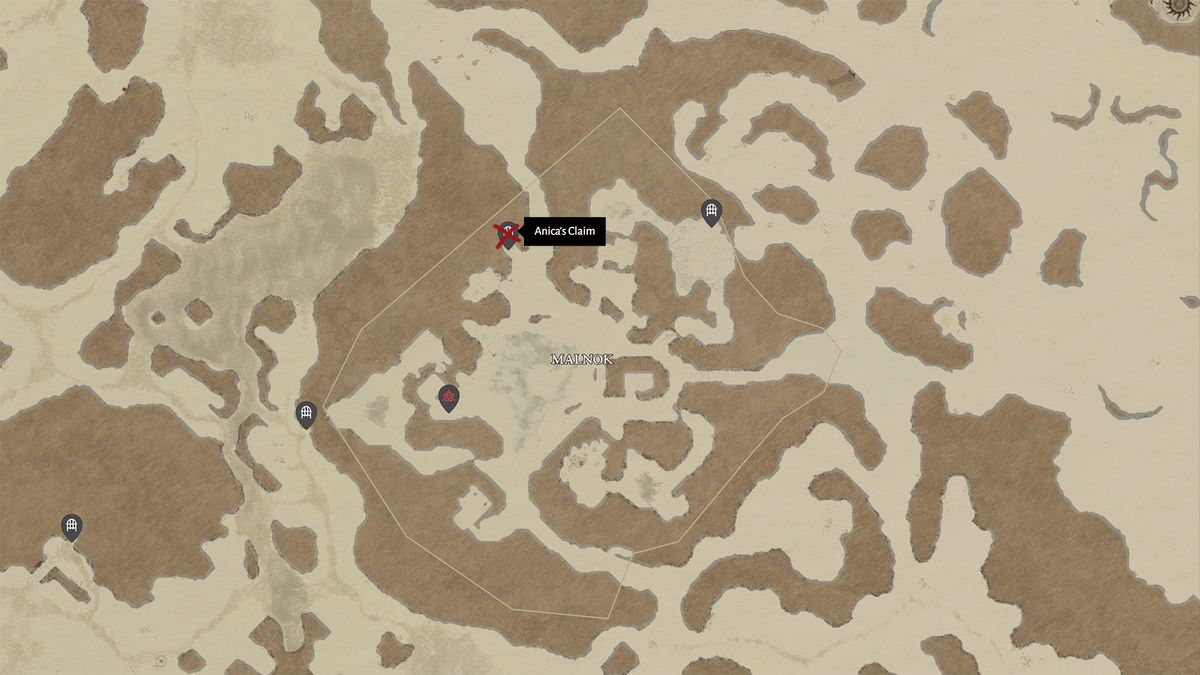 Diablo 4 map with red lines for directions