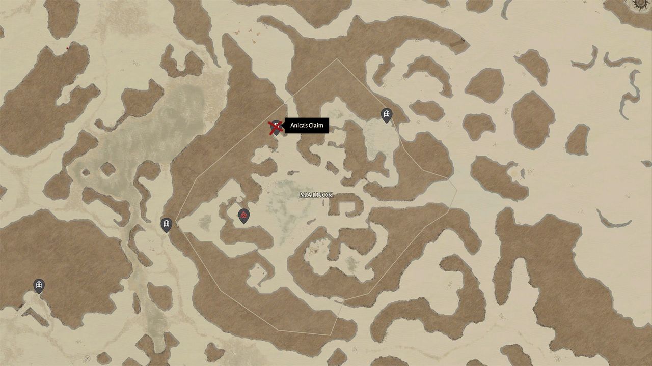 Diablo 4 map with red lines for directions